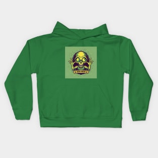 Scary Alien Wawing on You Kids Hoodie